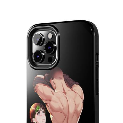 Tomboyish goth punk rock girl with buff bara jock Tough Phone Cases