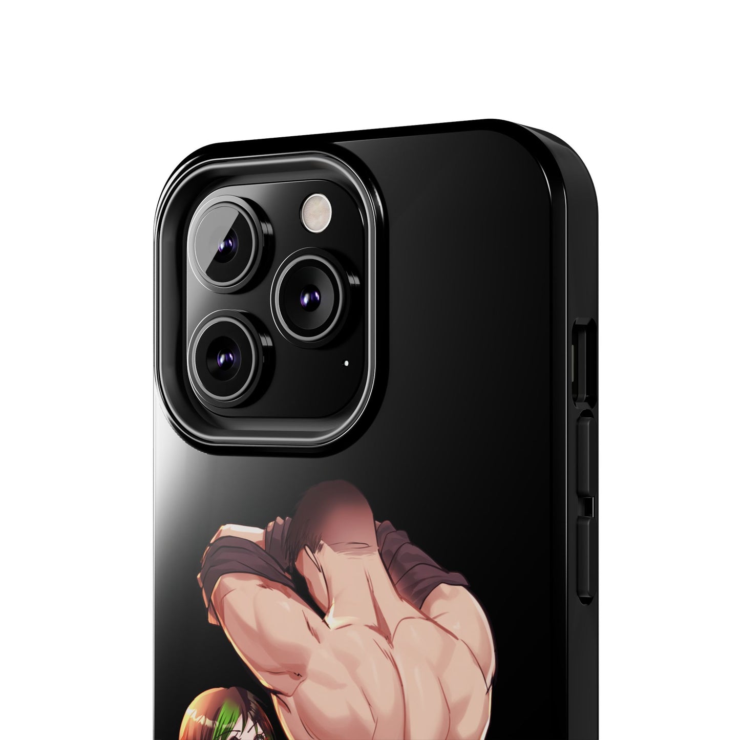 Tomboyish goth punk rock girl with buff bara jock Tough Phone Cases