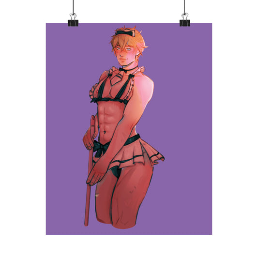 Anime Maid Femboy Matte Vertical Posters