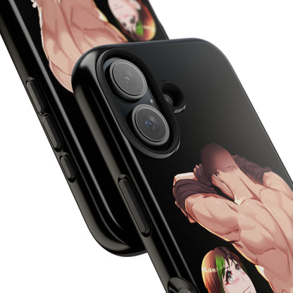 Tomboyish goth punk rock girl with buff bara jock Tough Phone Cases