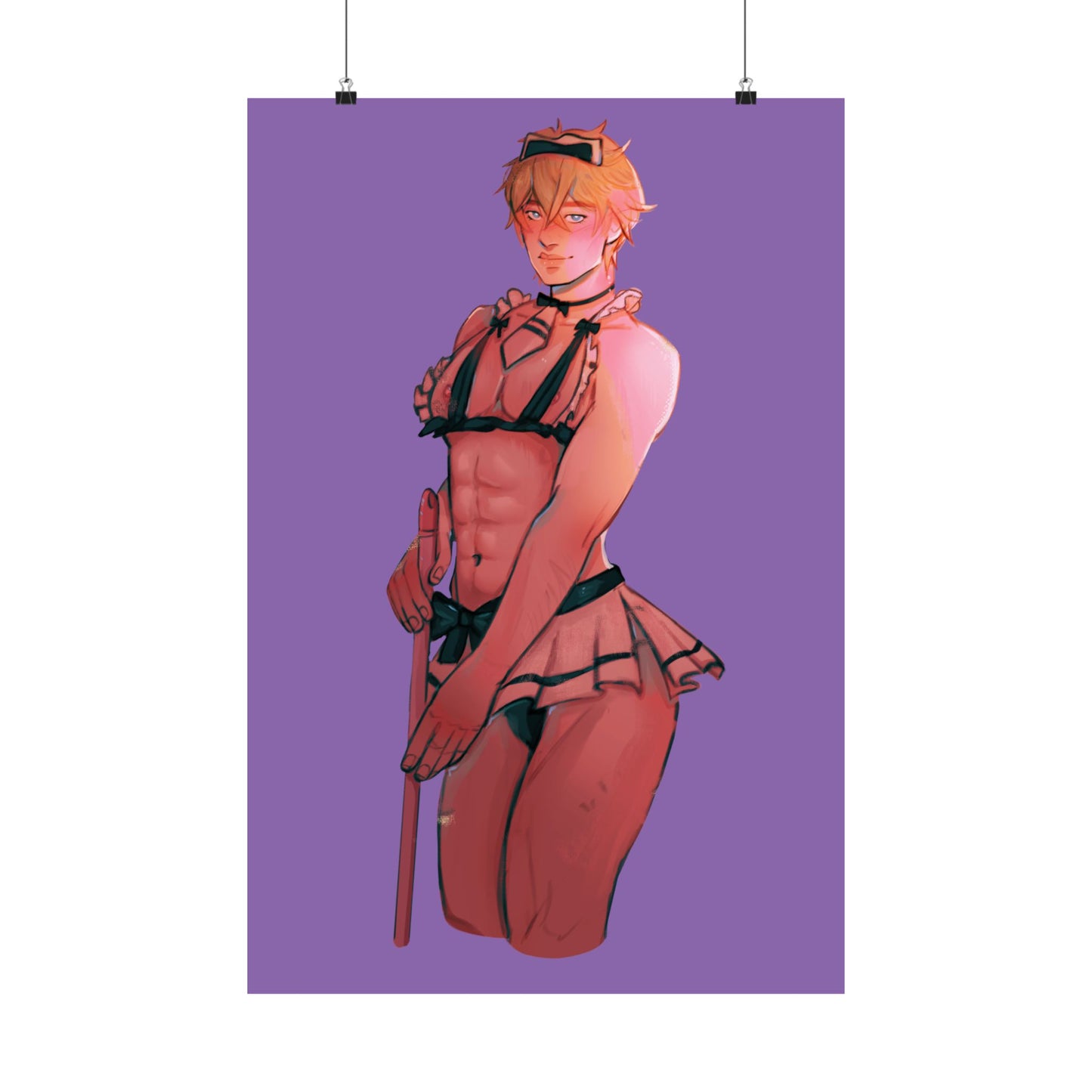 Anime Maid Femboy Matte Vertical Posters