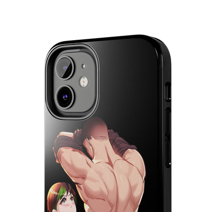 Tomboyish goth punk rock girl with buff bara jock Tough Phone Cases