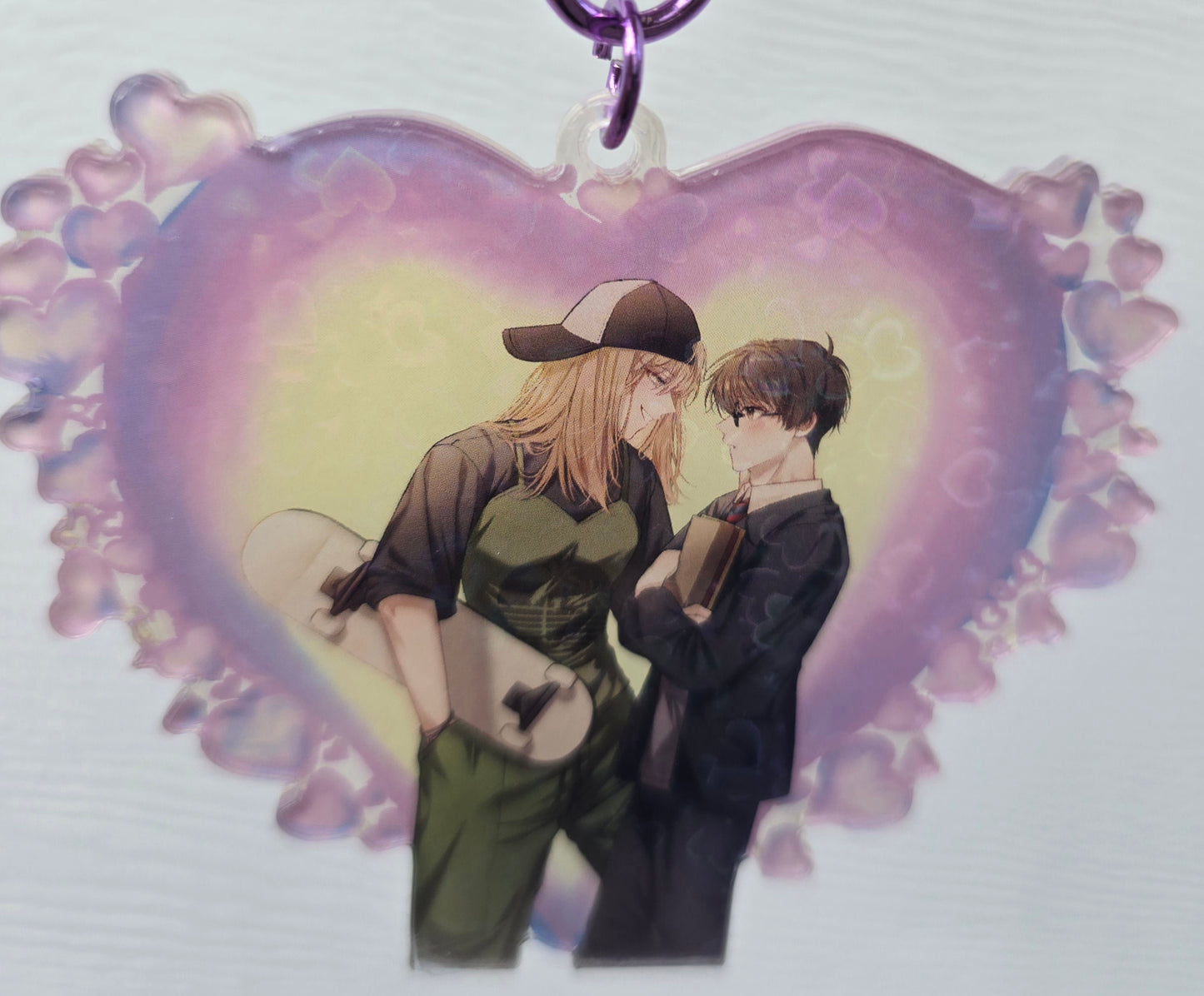 Skater Girl X Nerdy School Boy anime Keychain charm