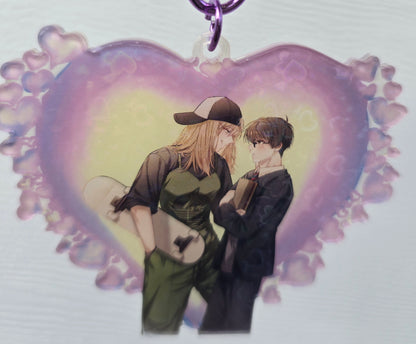 Skater Girl X Nerdy School Boy anime Keychain charm