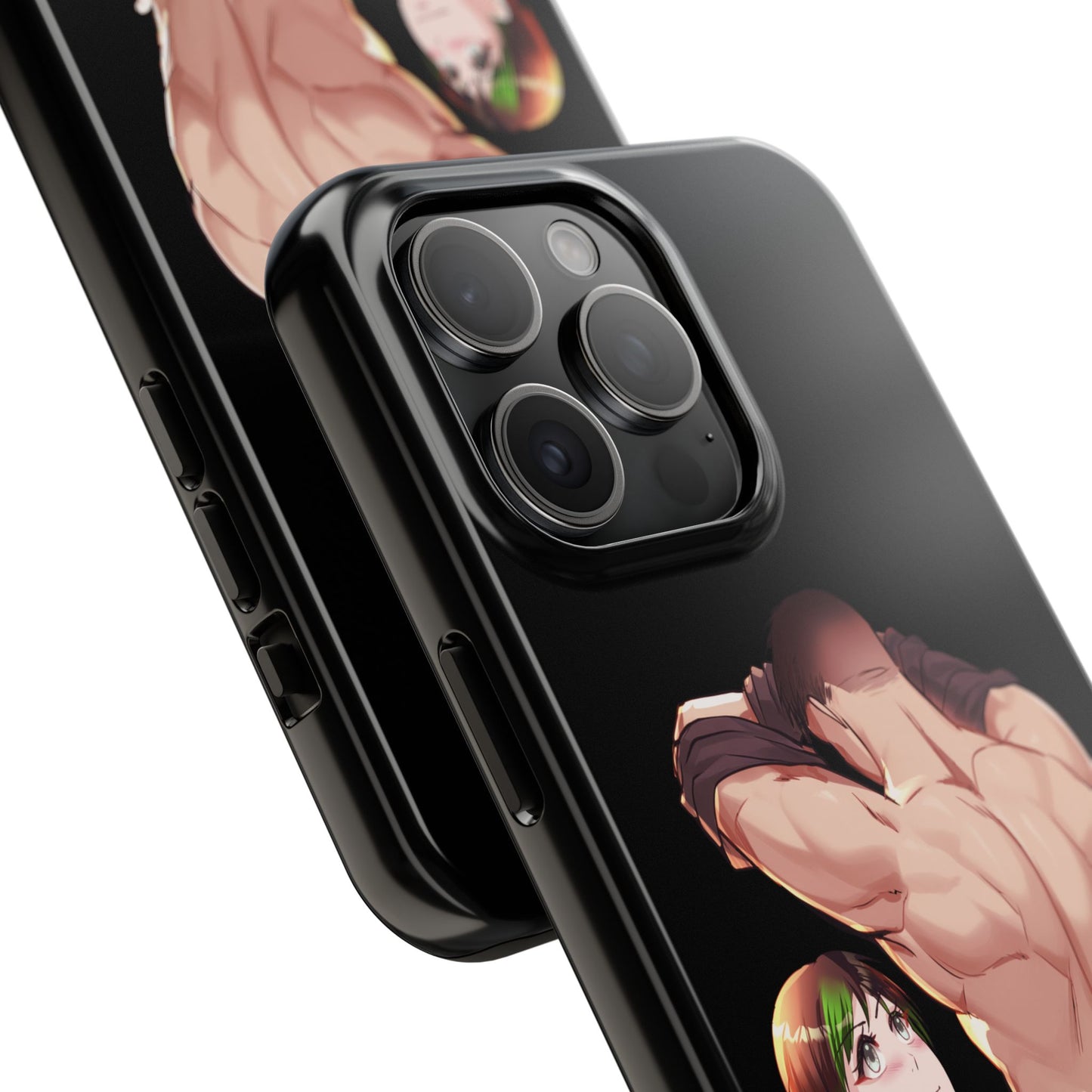 Tomboyish goth punk rock girl with buff bara jock Tough Phone Cases