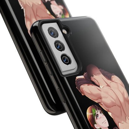 Tomboyish goth punk rock girl with buff bara jock Tough Phone Cases
