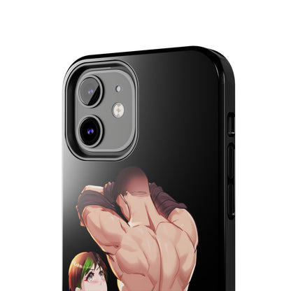 Tomboyish goth punk rock girl with buff bara jock Tough Phone Cases