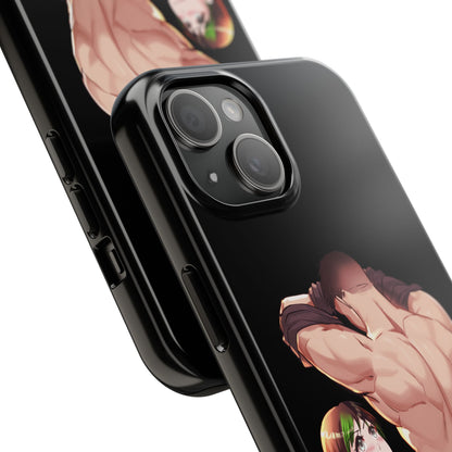 Tomboyish goth punk rock girl with buff bara jock Tough Phone Cases