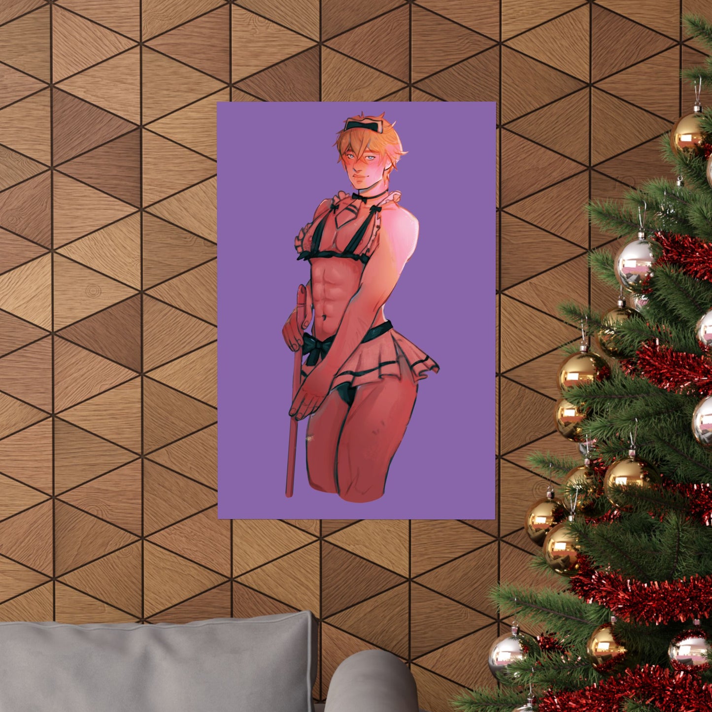 Anime Maid Femboy Matte Vertical Posters