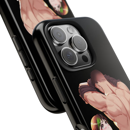 Tomboyish goth punk rock girl with buff bara jock Tough Phone Cases