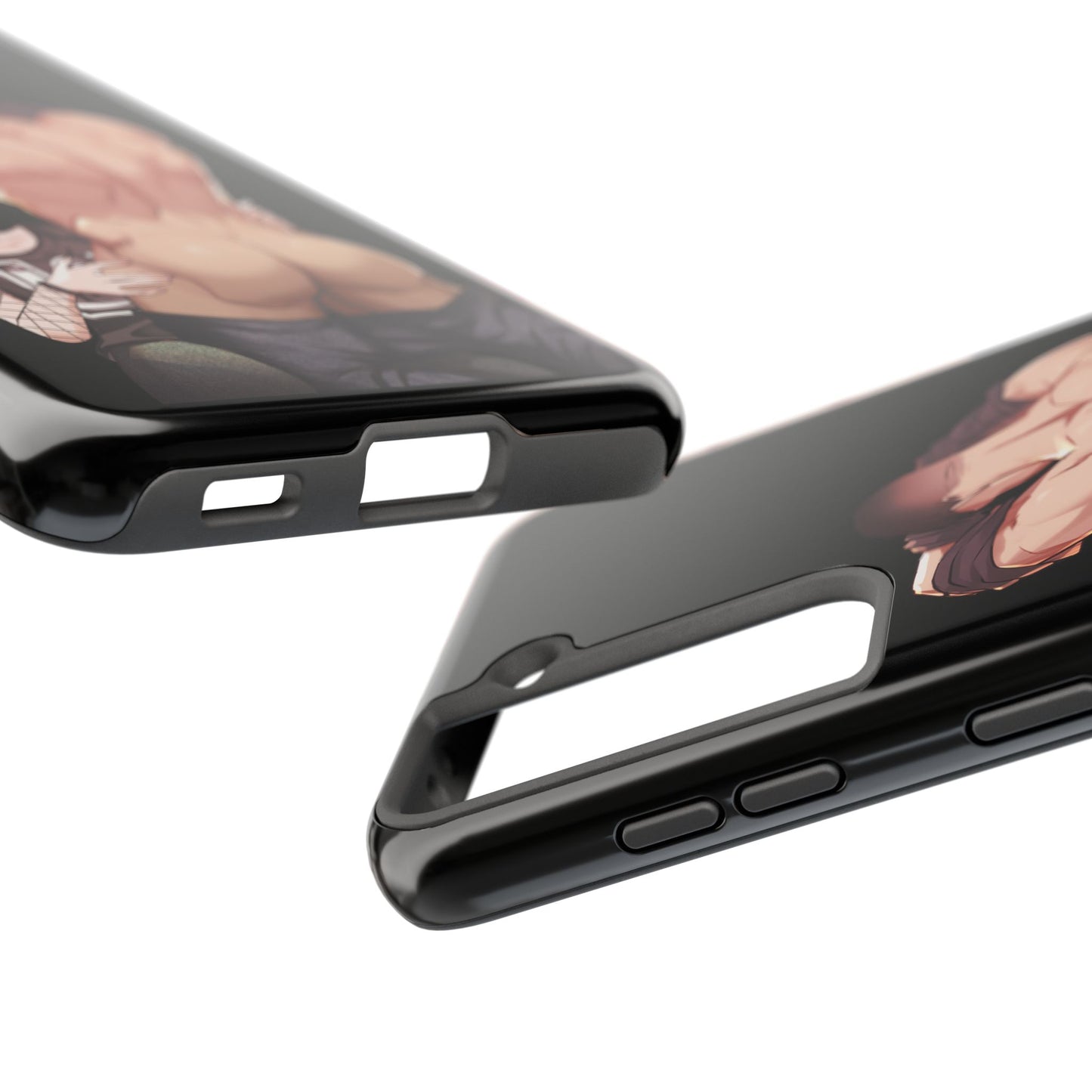 Tomboyish goth punk rock girl with buff bara jock Tough Phone Cases