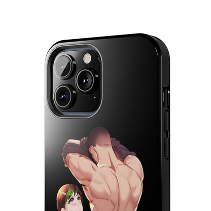 Tomboyish goth punk rock girl with buff bara jock Tough Phone Cases
