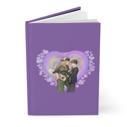 Anime Tomboy skater girl x Nerdy shy school boy Hardcover Journal Matte